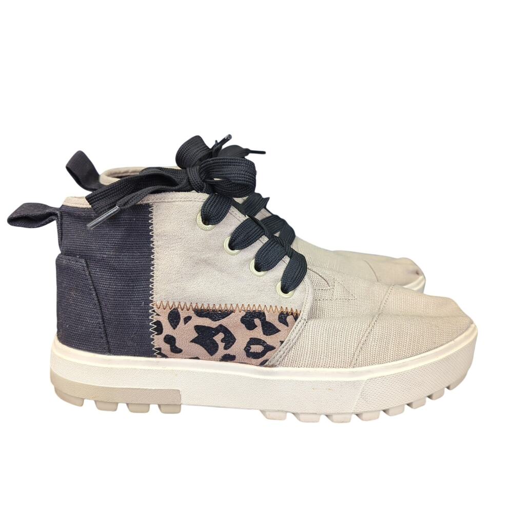 Toms Botas‎ Lug Patchwork Lace-up Chukka Boots 10016065 Women's Size 9 Multi